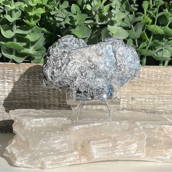 Blue Kyanite With Black Tourmaline Cluster - Picture 8 of 12